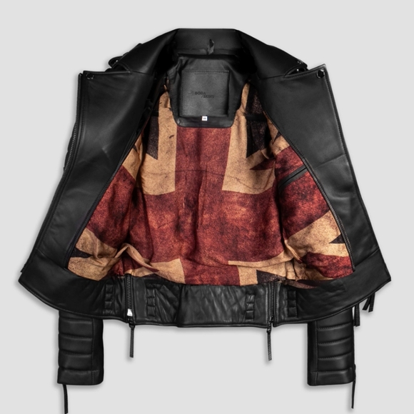 NWOT Kay Michaels: Union Jack Leather Jacket unisex - Picture 2 of 13